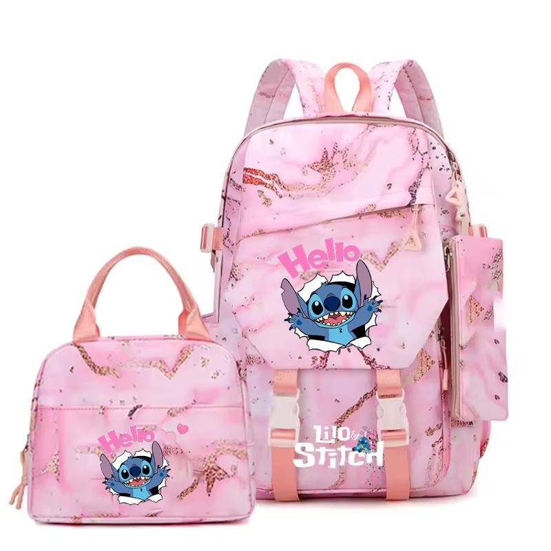 Backpack Level 3 To 6 Girls Pink School Bag Portable Lunch Bag Stationery Pencil Case