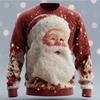 Autumn Winter Comfortable Fashionable Santa Claus 3d Printed Round Neck Long Sleeve Pullovers Casual Sports Versatile Loose Pullovers