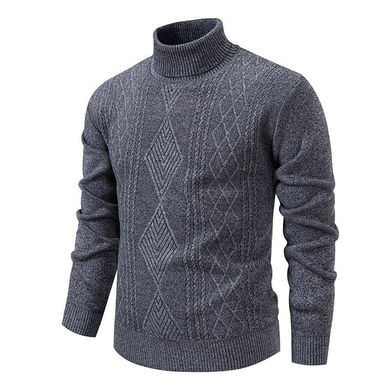 Mens Thick Knit Turtleneck Sweater Winter Warm Casual Base Layer Adults