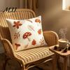 Embroidered Mushroom Cushion Covers Autumn Pillowcase, Leaf Throw Pillow Cover, 18"x18" 20"x12" Cozy Living Room Decor Farmhouse Cover for Sofa