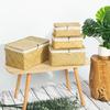 Wicker Basket with Lids Nautral Seagrass Storage Box Basket Woven Rectangular Bins Container Rattan Storage Organizer