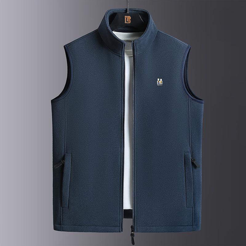 Men's Lambswool Fleece Vest: Warm, Versatile, Sleeveless Outerwear for Autumn and Winter