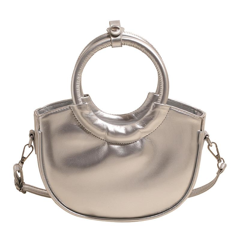 Korean niche solid color portable vegetable basket bag women's 2025 new fashion versatile ins style premium messenger bag