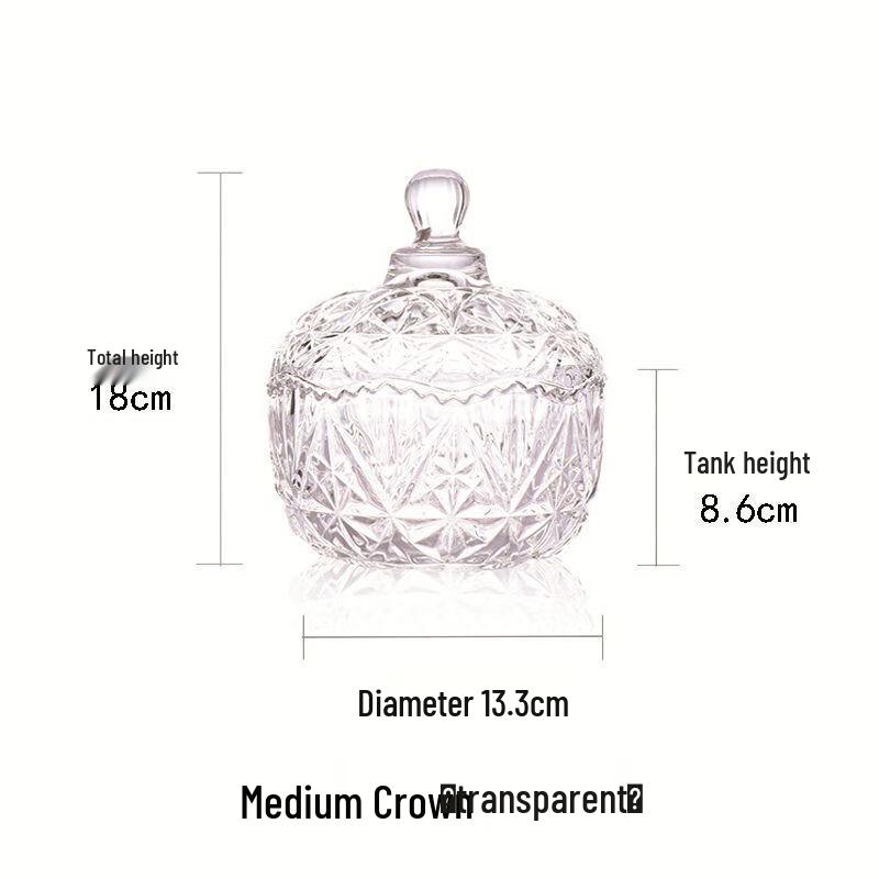 Qianxing Crown Crystal Glass Candy Jar Set