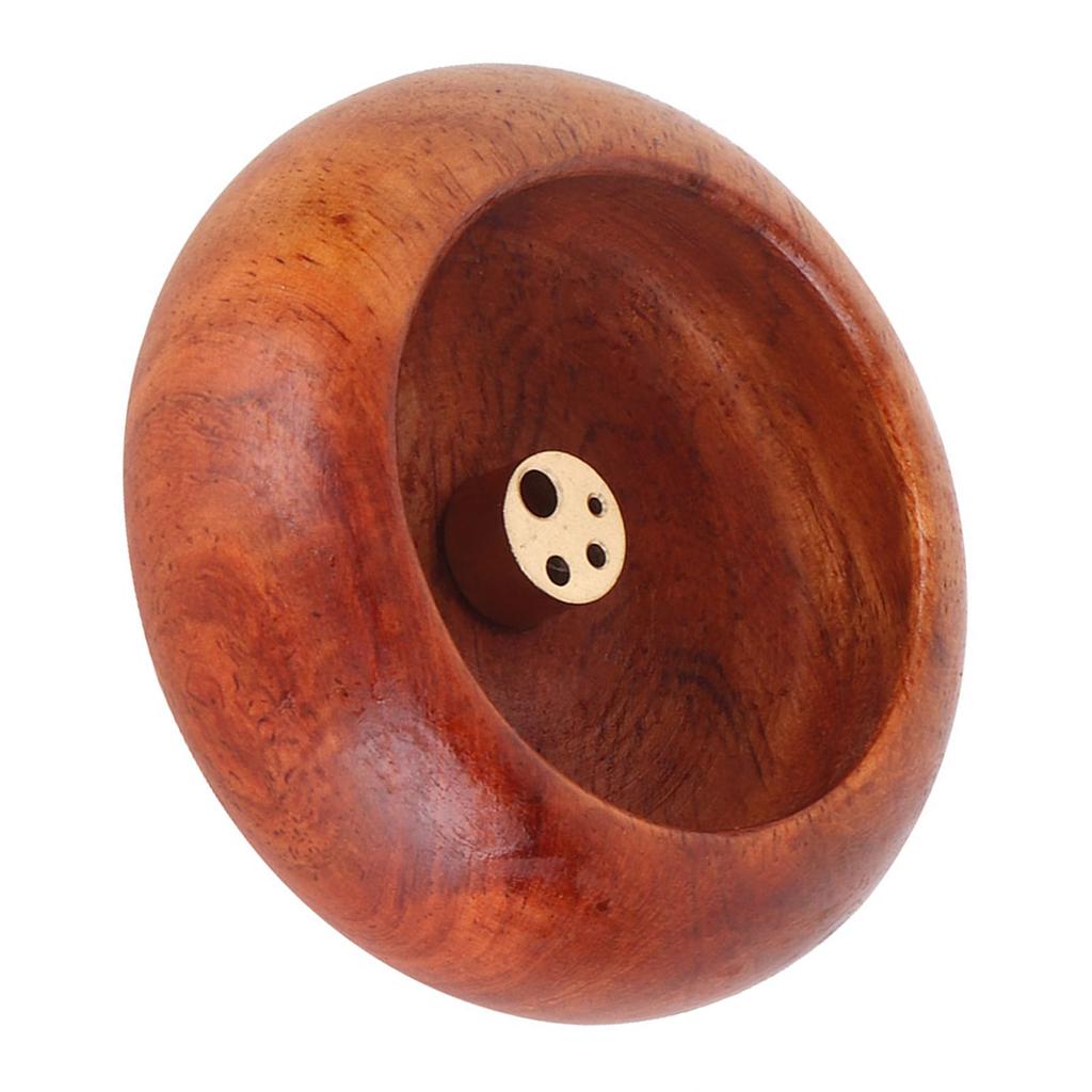Vietnamese Mini Round Incense Stick Buddhist Supplies Bowl Shape Incense Holder(Rosewood)