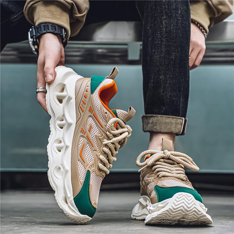 Men's Dad Shoes 2025 New Casual Versatile Breathable Mesh Sneakers Summer Platform Casual Running Shoes Men