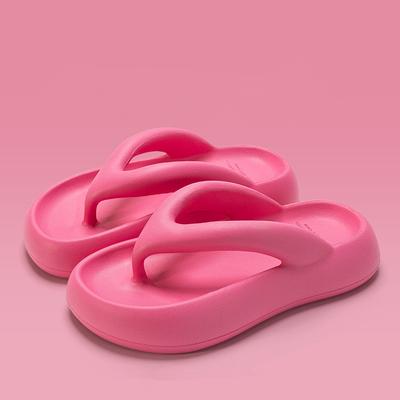 New Summer Outdoor Height Increasing Anti Slip Beach Slippers Women Super Soft EVA Thick Bottom Flip Flops for Women