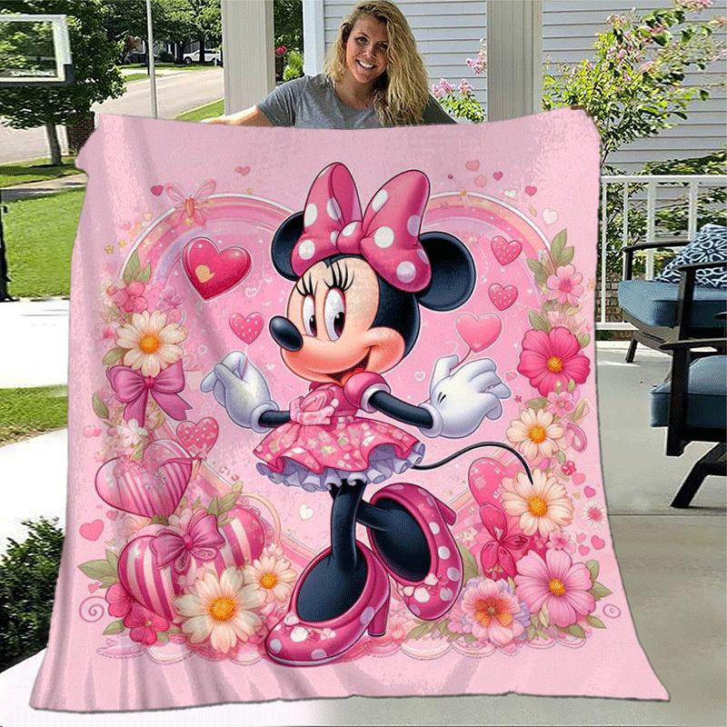 1pc Minnie Printing Blanket - Soft, All-Season Throw for Office Blanket, Car, Travel