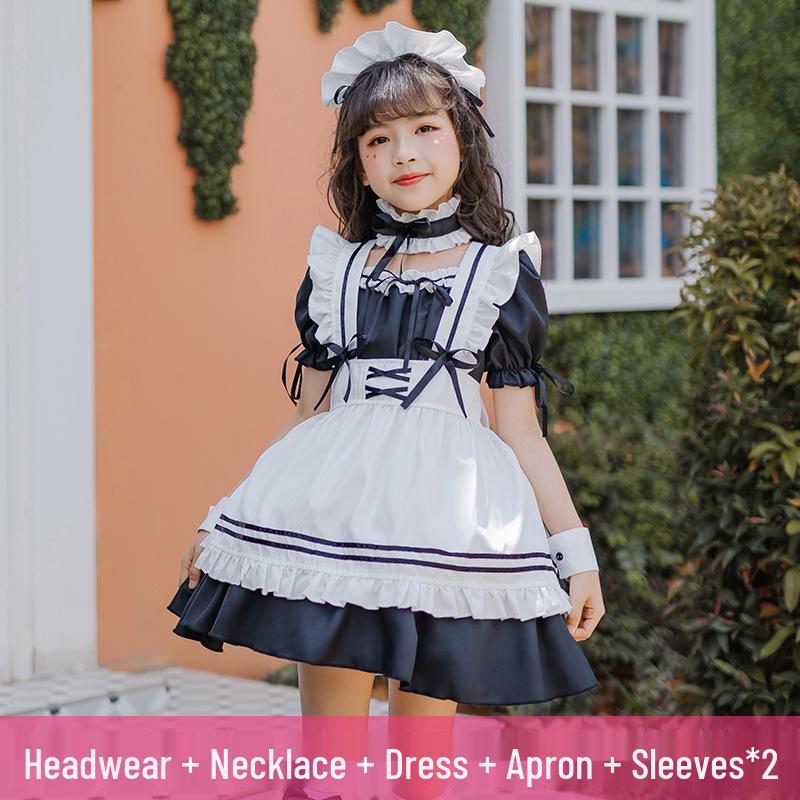 Japanese Black Maid Lolita Dress for Girls - Cute Princess Costume