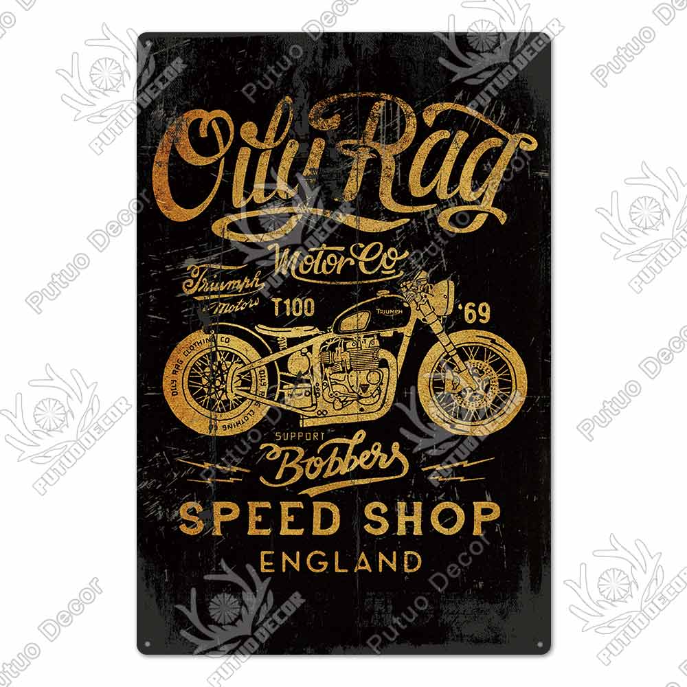 Putuo Decor Cafe Racer Vintage Tin Sign Plaque Metal Wall Art Stickers Garage Man Cave Pub Bar Retro Poster Iron Painting