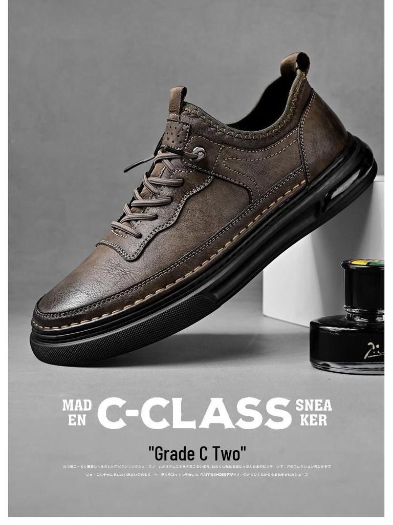 New Men's 2023 Winter Four Seasons Leather Shoes: Plush, Warm, Non-Slip, Casual Outdoor and Work Shoes