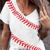 Tricou Nou pentru Femei Simplu cu Imprimeu Grafic Mărimi Mari Top de Vară Îmbrăcăminte Femei Oversize Designer Cămașă cu Mânecă Scurtă Femei Decolteu în V