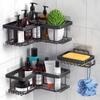 Punch-Free Wrought Iron Triangle Corner Bathroom Shelf