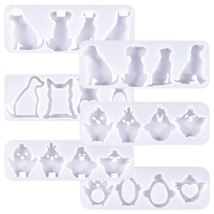 Earring Pendants Silicone Mold DIYs Animal Dog Shaped Keychain Molds Epoxy Resin