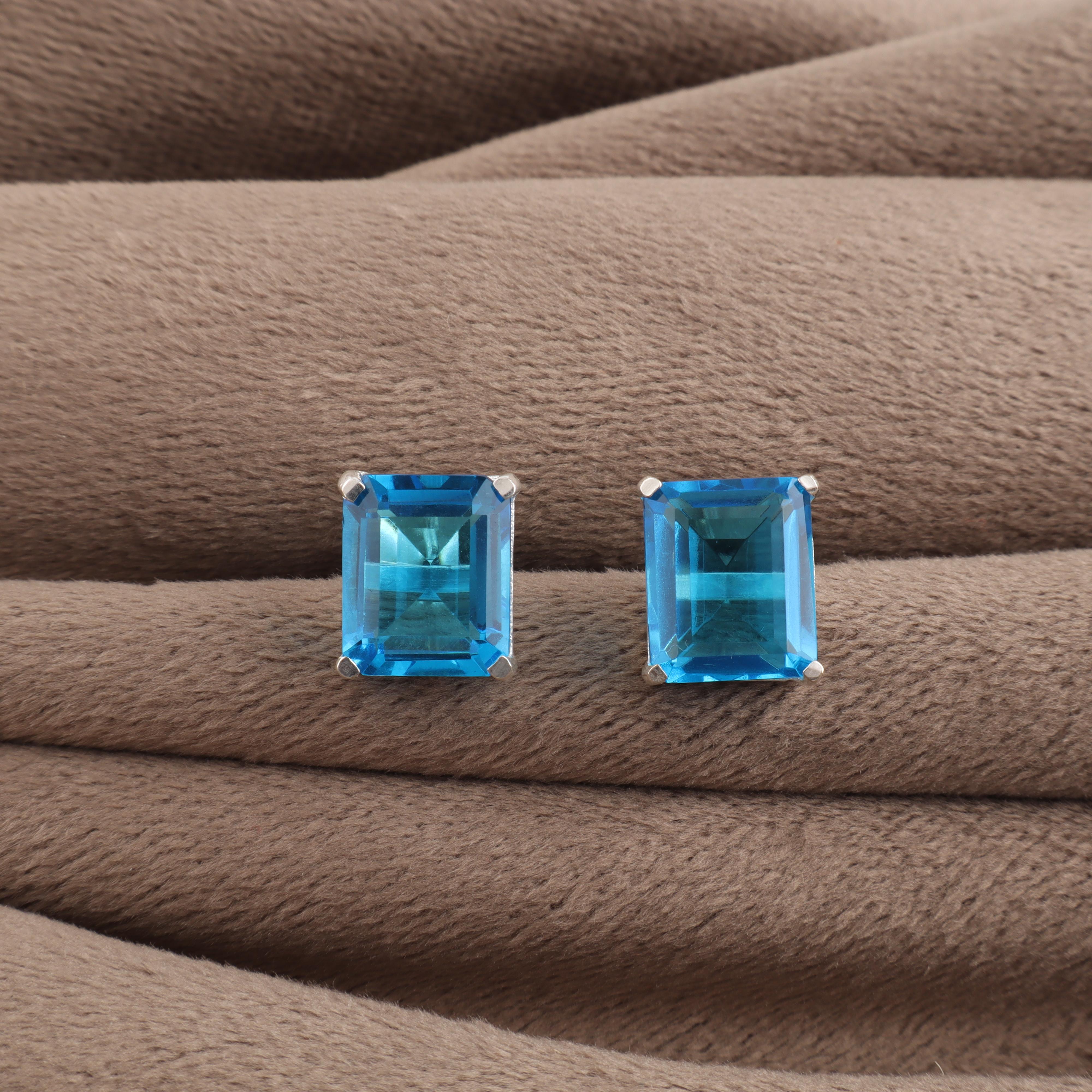 

Натуральный швейцарский голубой топаз, драгоценный камень, серьги ручной работы из стерлингового серебра 925 пробы, 0,4 , для подарка на день рождения EE-179-5