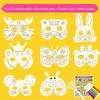 Animal Cartoon DIY Blank Mask Set for Kids - Creative Coloring and Painting Arts & Crafts Kit