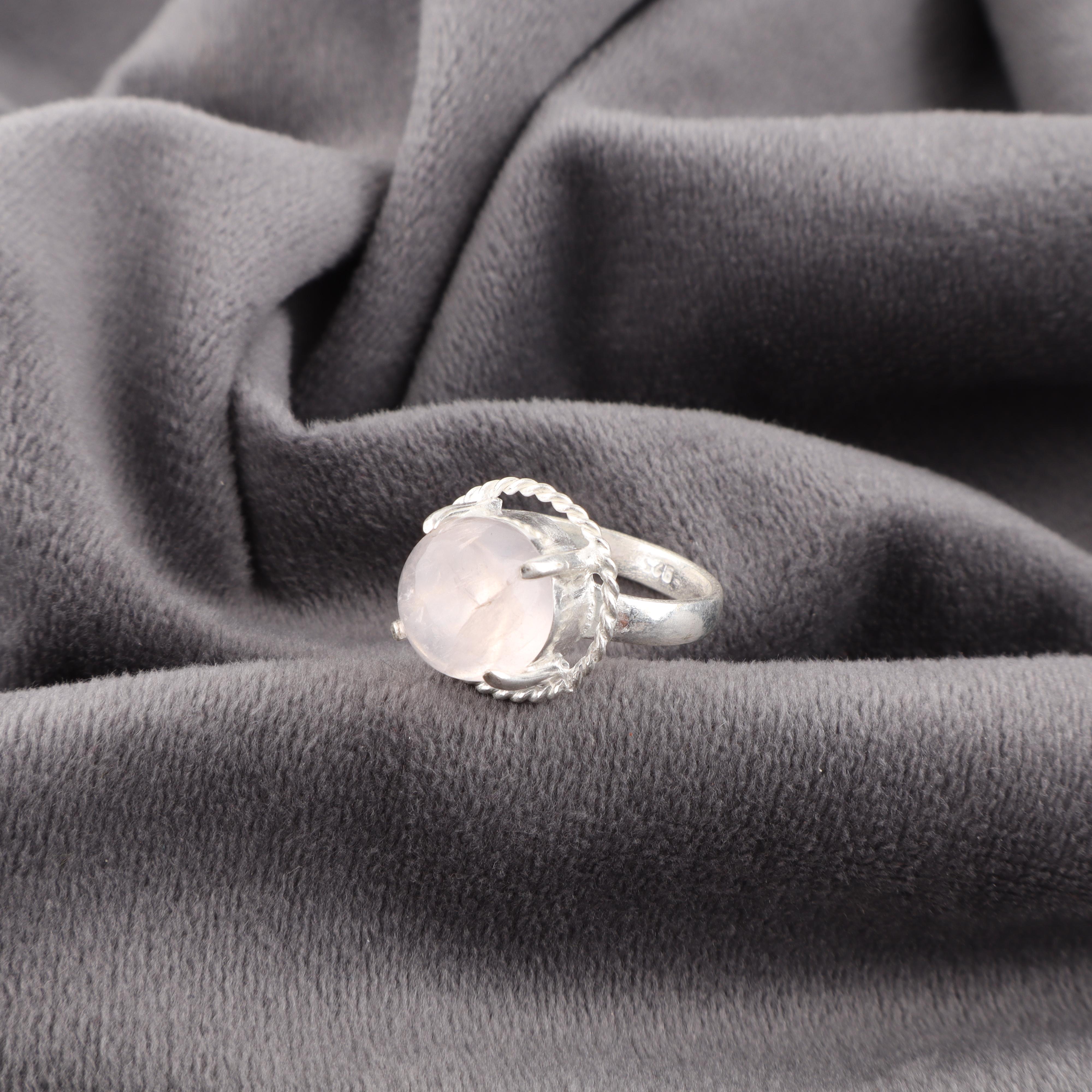 

Ювелирные изделия из розового кварца, кольцо из серебра ручной работы, кольцо духовное из стерлингового серебра 925 пробы, бохо-украшение, подарок для бабушки 12 розовый