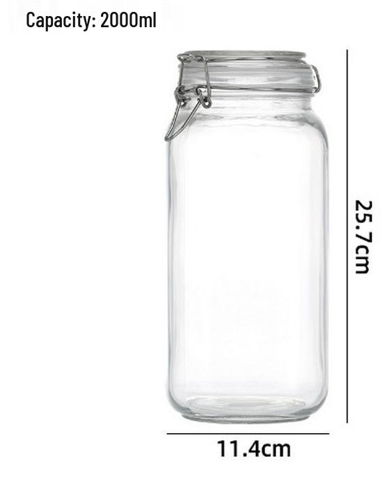 In Stock Transparent Graduated Glass Storage Jar with Sealed Buckle for Moistureproof Tea or Mason Jar Storage