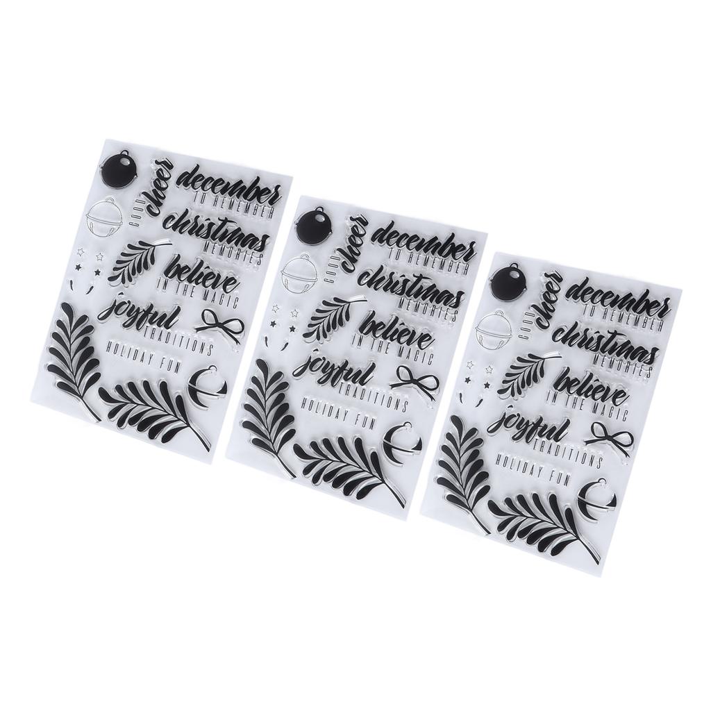 3Pcs Clear Stamps Unique Shape Decorative Transparent Templates for DIY Scrapbook Crafts