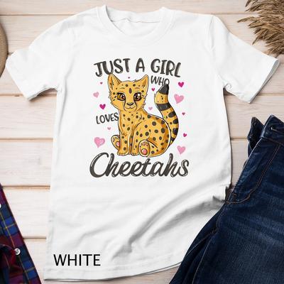 Nur ein Mädchen, das Geparden liebt Damen Gepard Katzenliebhaber Geschenk Unisex T-Shirt