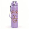 1PC Drinking Bunny Sketch 750ml Color Plastic Sports Water Bottle Leakproof Flip Straw Lid Suitable for Sports Office Home Use