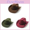 Western Cowboy Hat Wool Felt Large Brim Sun Protection For Summer Fashion Enthusiasts