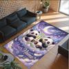 Panda Theme Crystal Velvet Rug Personalized Custom Name Text Soft Floor Mat Home Decor