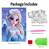 Disney Elsa pearl painting handmade diy pearl art painting elegant castle hanging decor