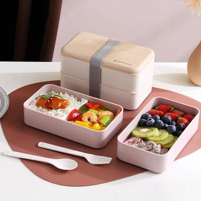 Double Layer Bento Box | Microwave-Safe Lunch Box for Salad & Meal Prep | Portable & Leakproof Design
