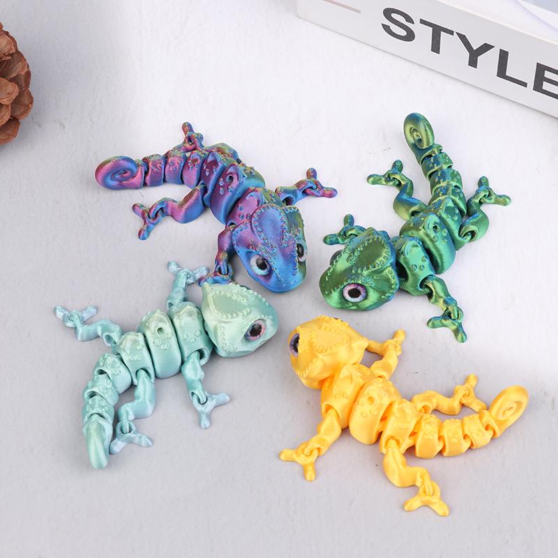 3D Printing Chameleon Figures Multi-Joint Movable Simulation Animal For Home Decor Accessories Kids Gift