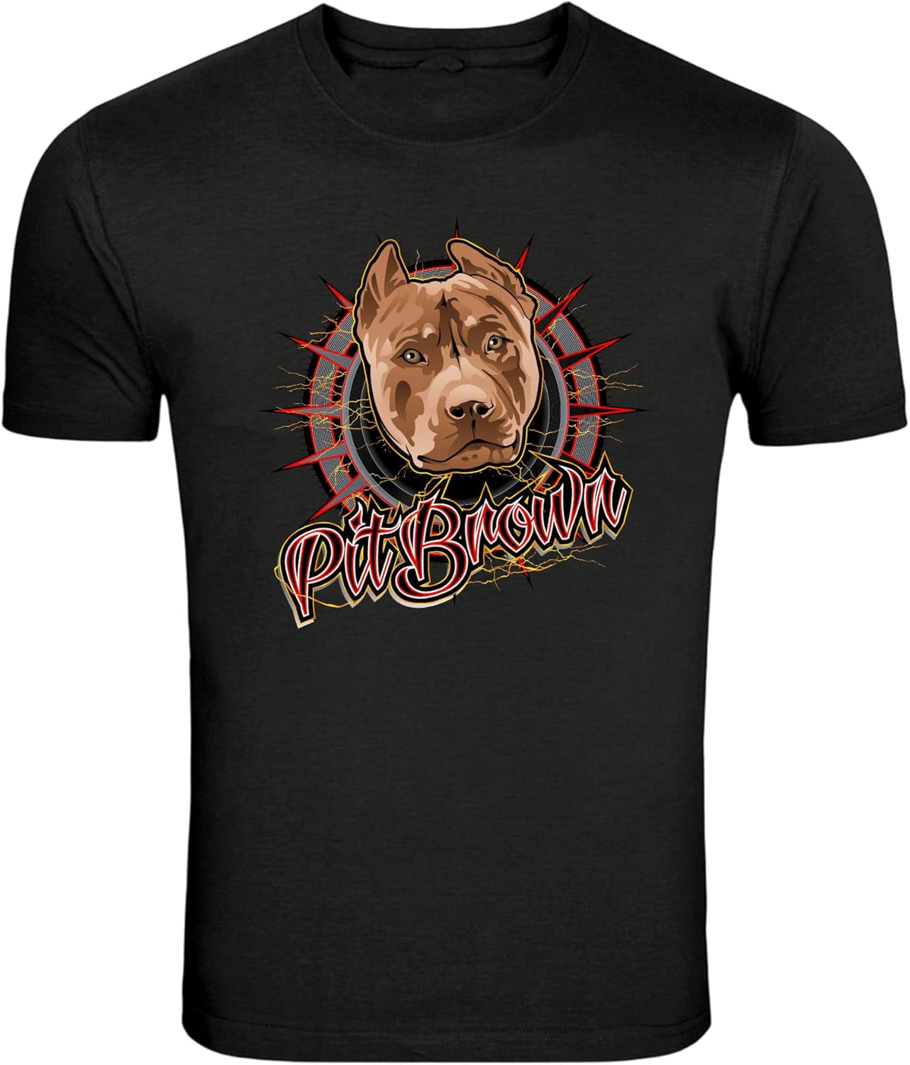 Pit Brown Pitbull Dog Head Graphic T-Shirt S разноцветный