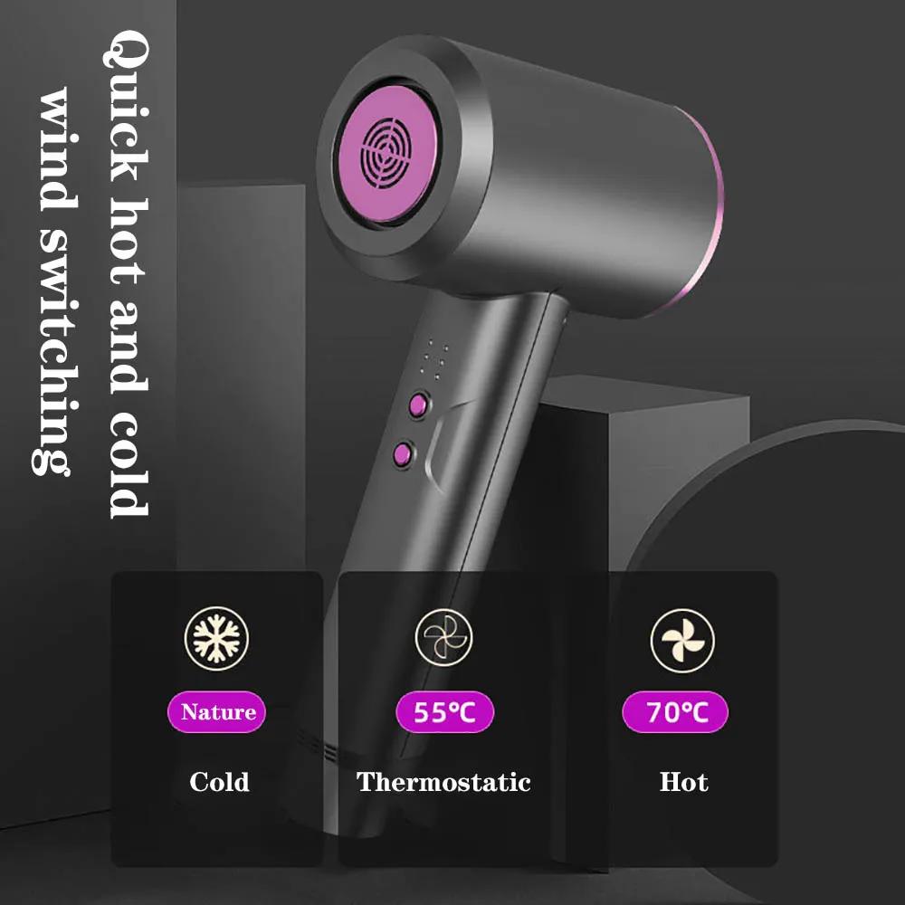 Super Cordless Hair Dryer Portable Hairdryer Wireless Blowers Hot and Cold Poerful Wind Travel Blow Dryer Drawing Board Outdoor