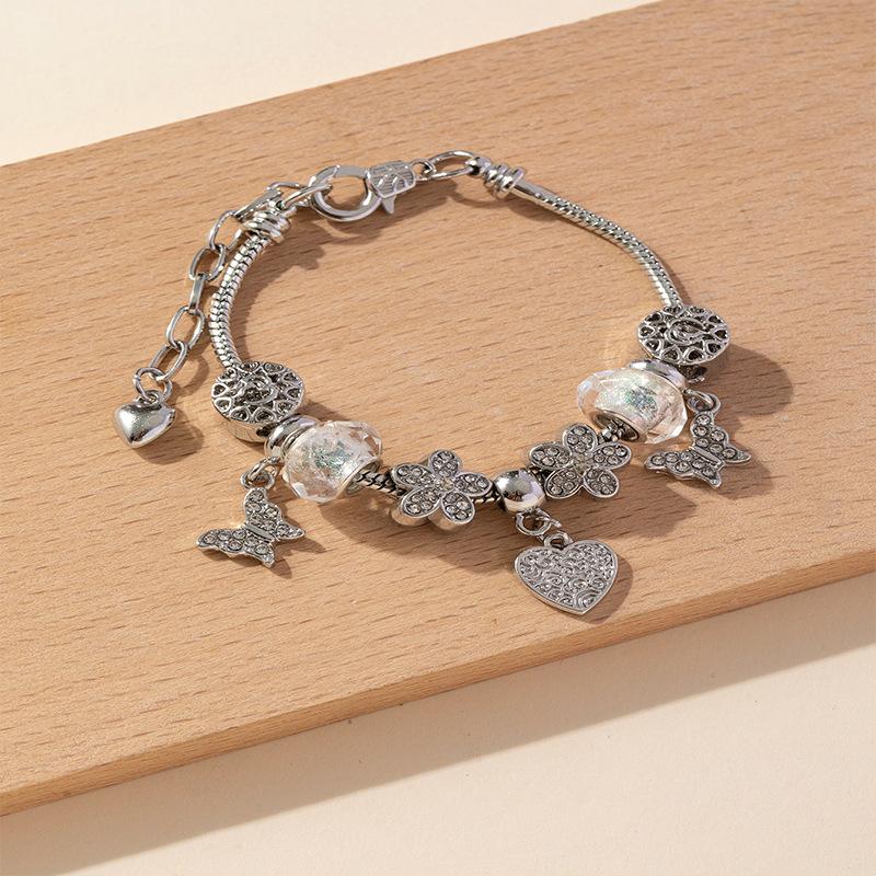 DIY Kralenarmband met Vlinder Liefde Bedel Bloemblaadje Kristallen Hart Hanger Strass Sieraden