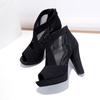 Women's Sandals Summer New Mesh Breathable High Heels Women's Shoes European and American Style Thick Heel Fish Mouth Sandals Women