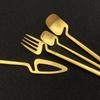 4-teiliges Tafelgabel-Set aus 18/10 Edelstahl, kleines Obstgabel-Set, goldene Dessertgabel für Kuchen, Snacks, goldene Salatgabel, Geschirr-Set