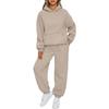 Conjunto de chándal para mujer, moda de otoño, sudaderas con capucha cálidas, dos piezas, sudaderas con capucha informales de gran tamaño y pantalones largos