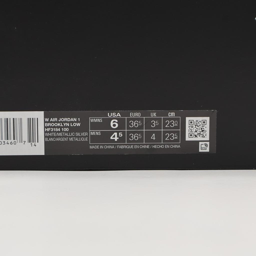 HF3184-100 Nike Air Jordan 1 Brooklyn Low White (Women's)
