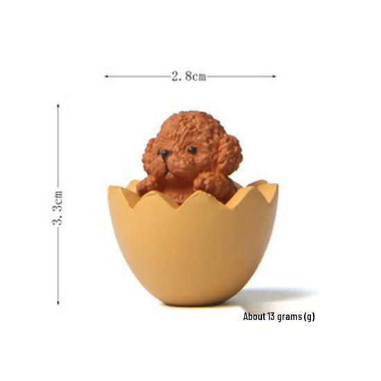 Hand-Painted Teddy Bear Eggshell Figure for Mini Gardens Individual Price