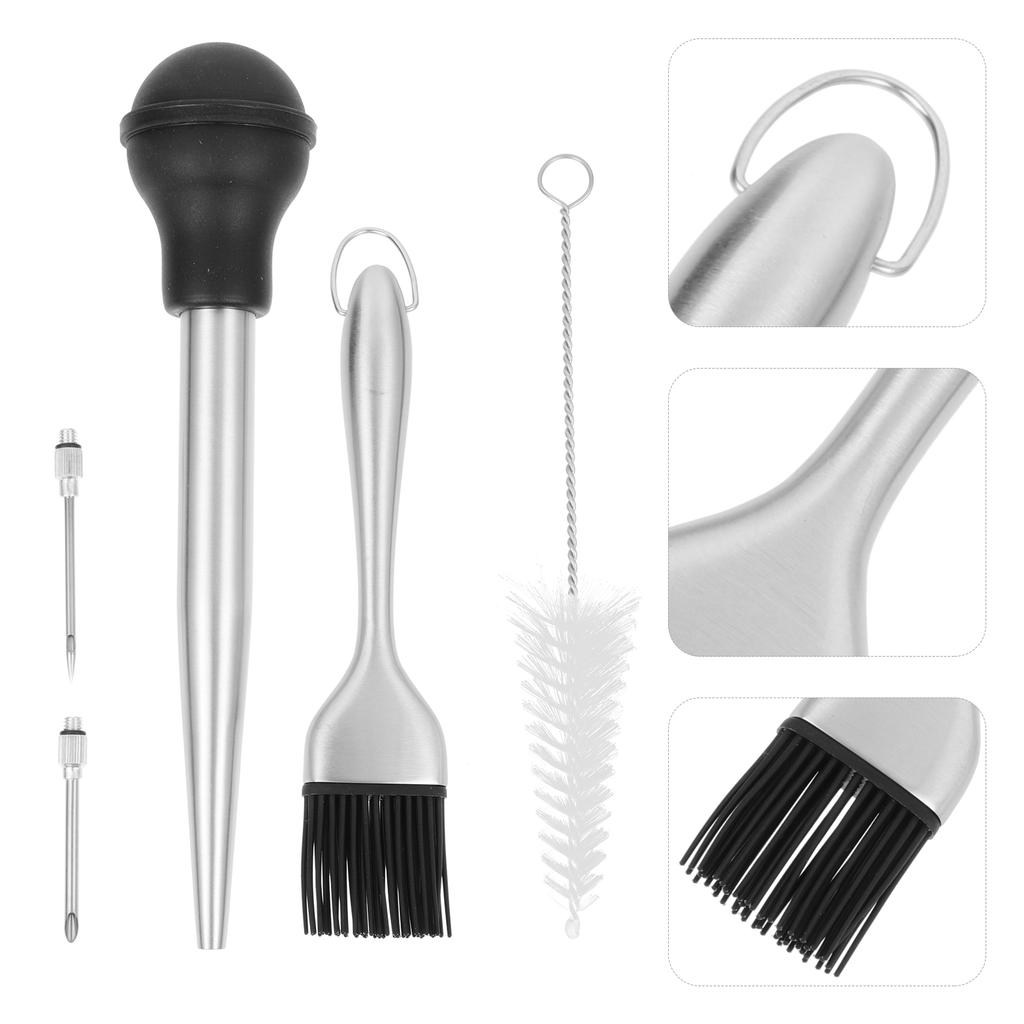 Pompă de condiment pentru curcan Instrumente de injectare pentru marinată Ac injector de carne pentru alimente Plastic Oțel inoxidabil