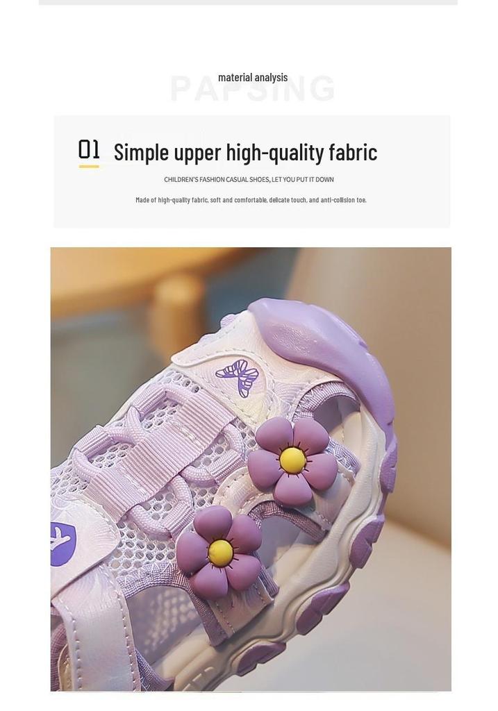 2026 Children's Cute Flower Summer Sandals - Comfortable, Versatile, Outdoor Wear with Magic Sticker and Bright Colors.
