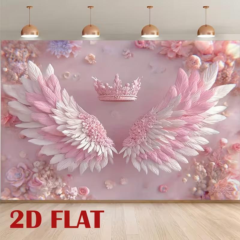 

2D Angel Wings Background for Cake Smash, Newborn & Kids Portrait Shoots 47.2x31.5inch/120*80cm