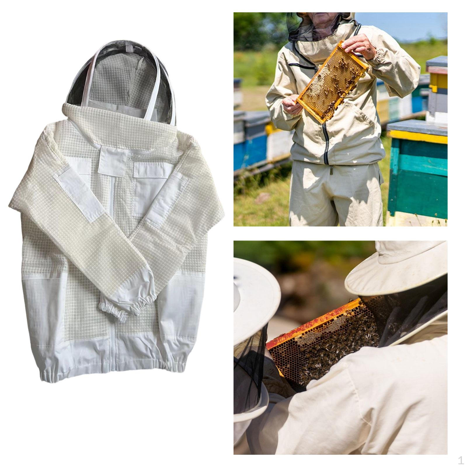 

Костюм пчеловода, наряд для взрослых с капюшоном, вентилируемый профессиональный защитный базовый фермерский халат
