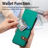 For Samsung Galaxy Z Flip7 5G Case Zipper Pocket Leather + PC Phone Cover with Ring Holder