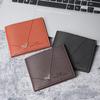Men's Fashionable Short Wallet with Multi-Card Slots - Litchi Pattern & Horizontal Splicing