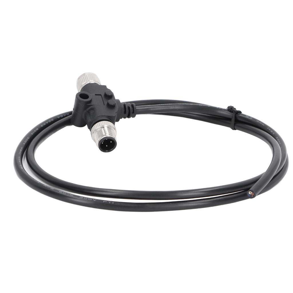 4-poliger M12-Steckverbinder mit 1 Meter Kabel IP67 Wasserdicht T-Typ Elektrischer Luftfahrtstecker 4A 250VAC