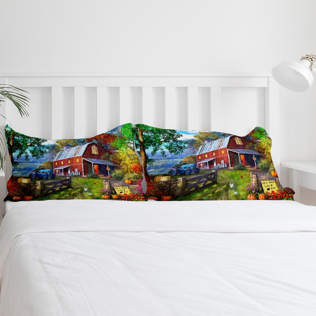 Farm Life Barn Retro Tck stic Duvet Cover With Pillow Case Custom 3pcs Bedding Set Quilt Cover Double Bed Home Textile