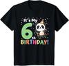 Panda 6th Birthday for Six Year Old Panda T-Shirt