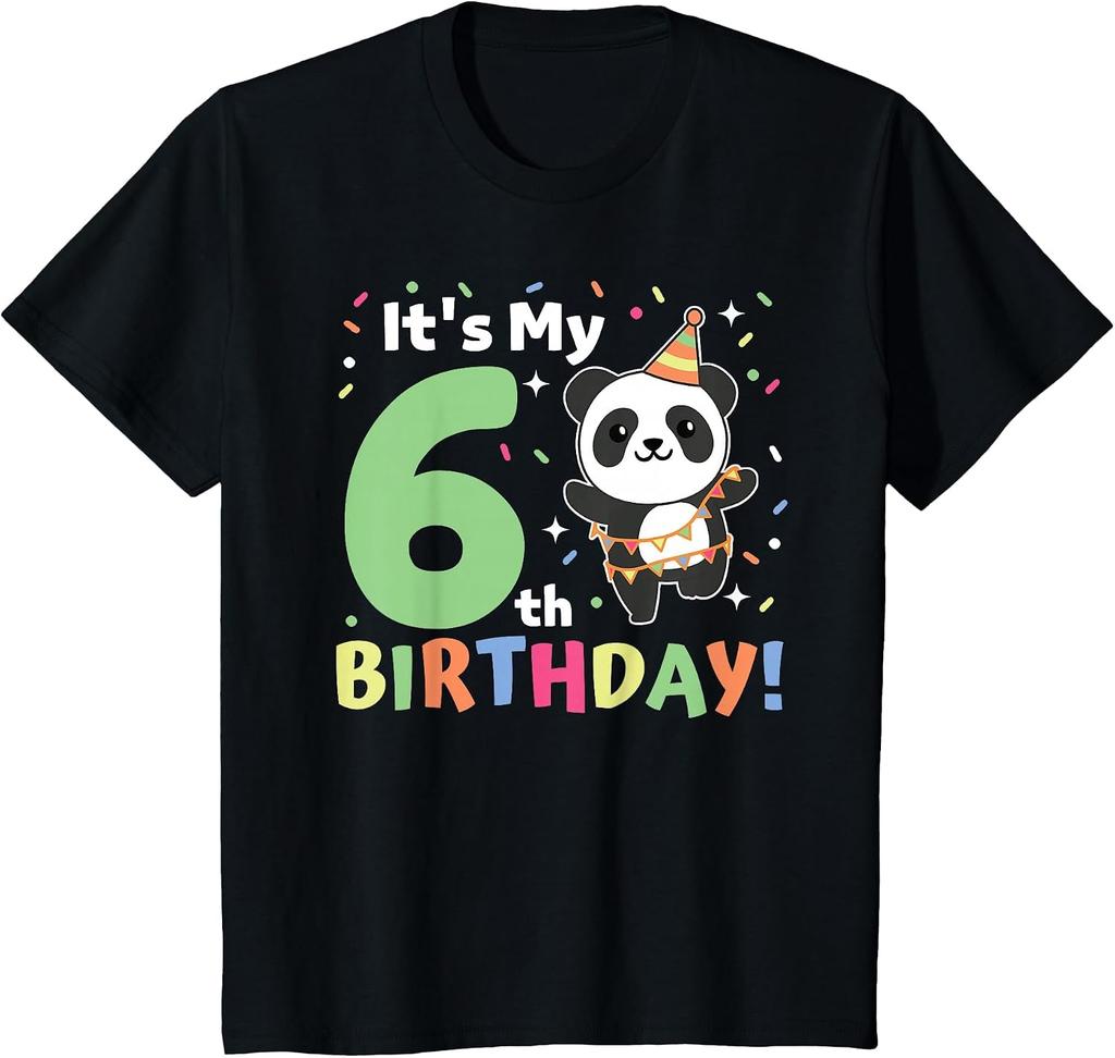 Panda 6th Birthday for Six Year Old Panda T-Shirt