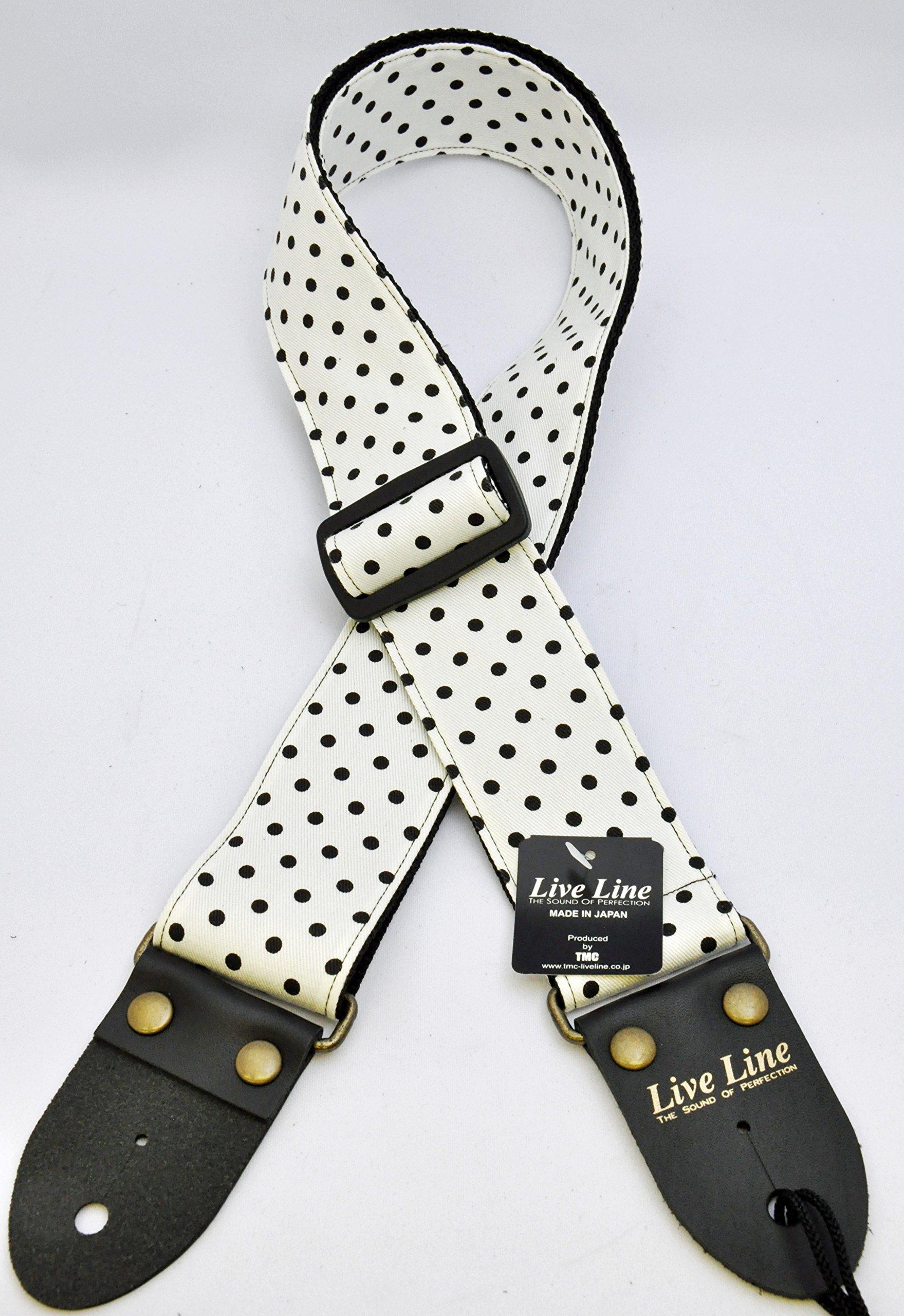 

LIVE LINE Ремень для гитары Live Line Polka DotWhite LS2000WBW
