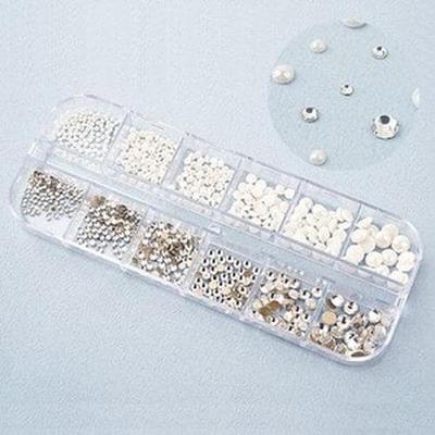 Crystal Round X Half Pearl 12 Set (S6318775)